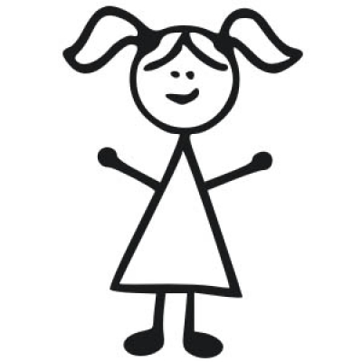 Girl Stick Figure Family Vinyl Decal Sticker 37