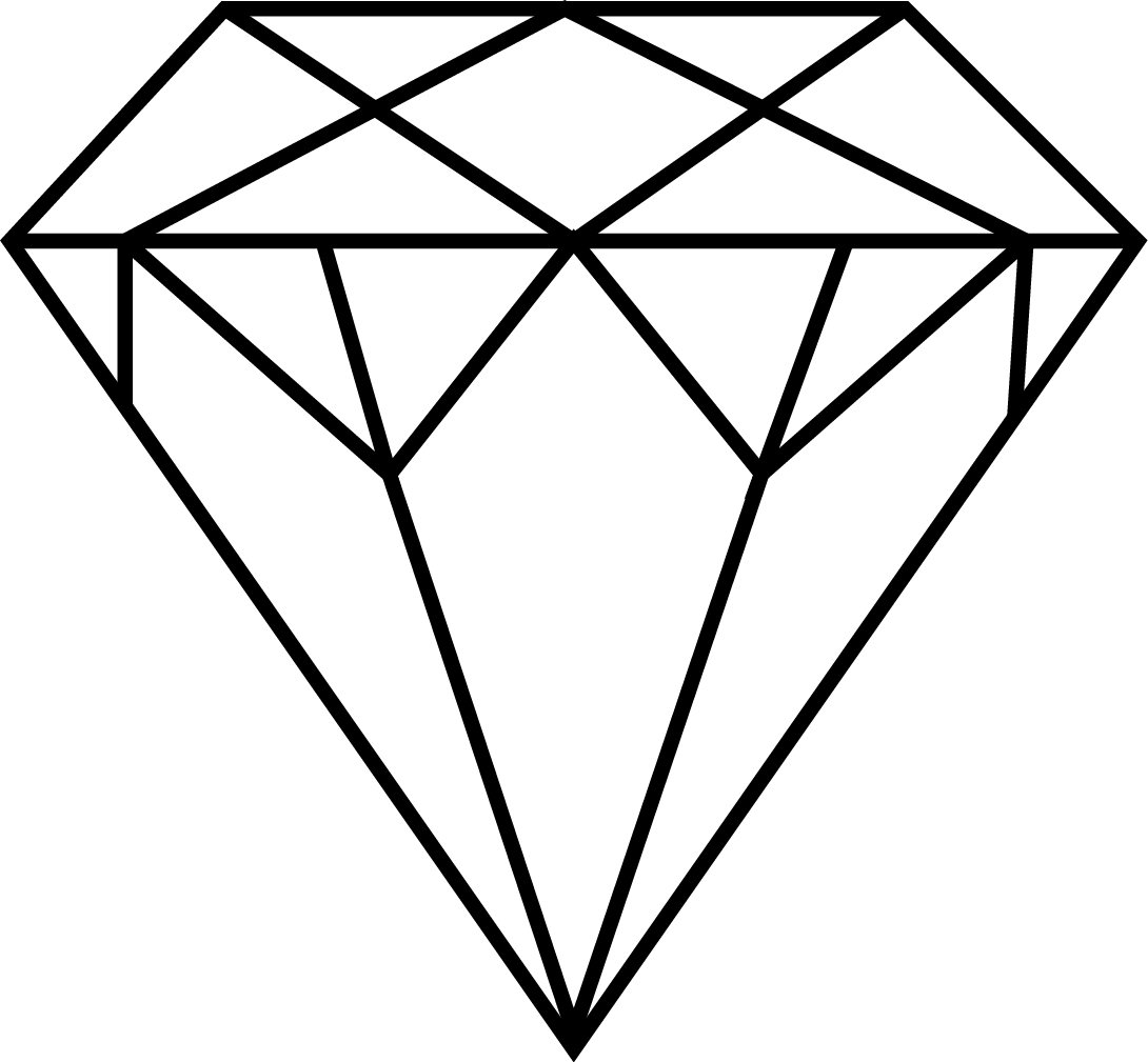 Diamond shape clip art black and white