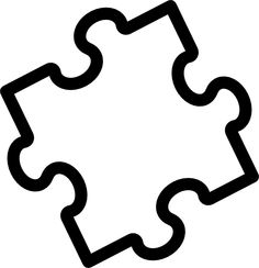 Puzzle piece clipart black and white