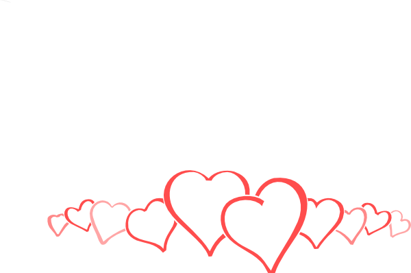 Heart border valentines day clipart horizontal