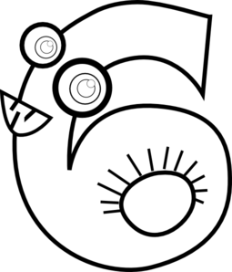 Animal Number Six Outline clip art - vector clip art online ...