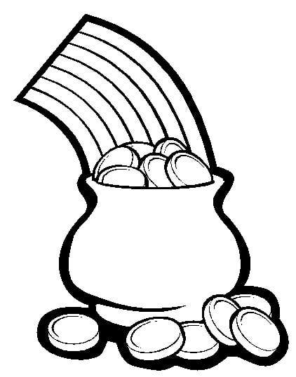 Pot of Gold Coloring Pages - St Patrick's Day