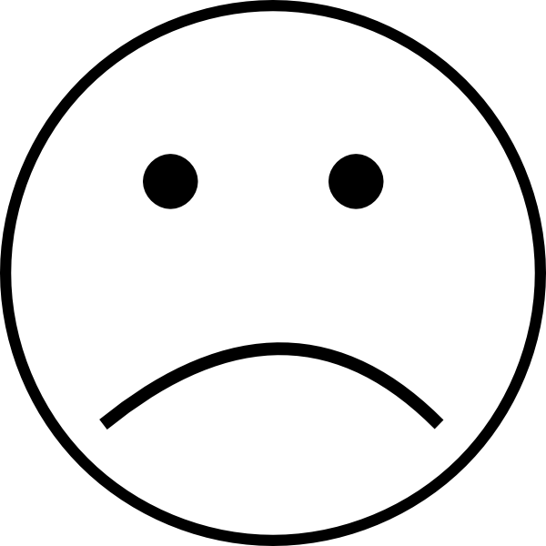 Black And White Sad Face Clip Art - vector clip art ...