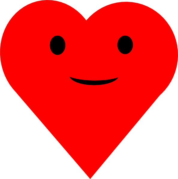 Red Heart Smile Clip Art - vector clip art online ...