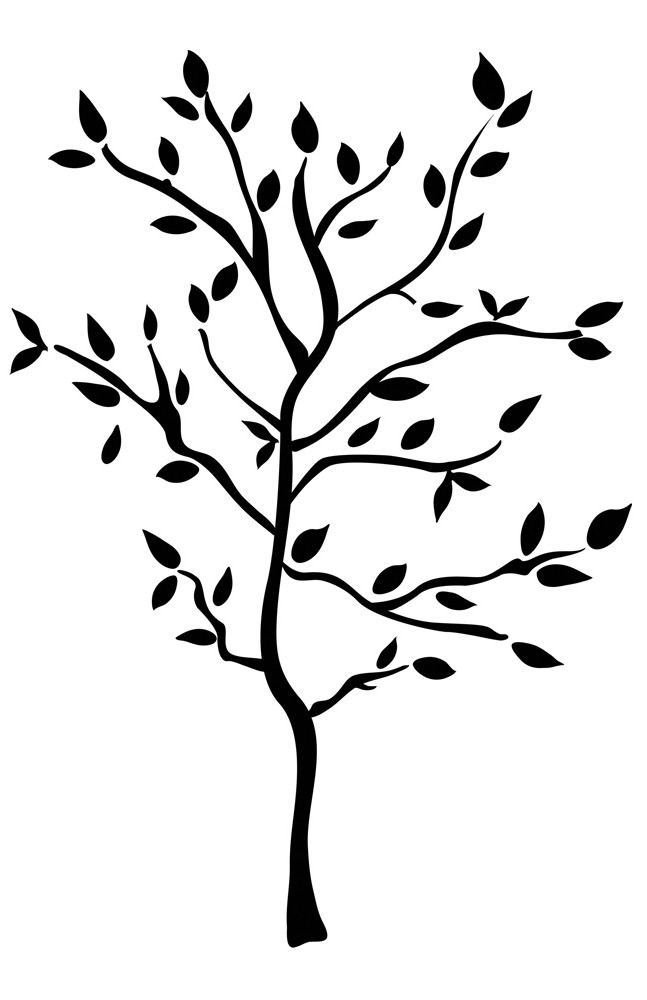 Black And White Tree Drawing
