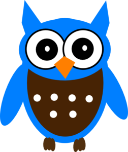 Cute Blue Owl Clip Art - vector clip art online ...