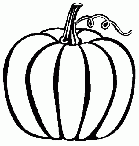 Cute Pumpkin Black And White Clipart