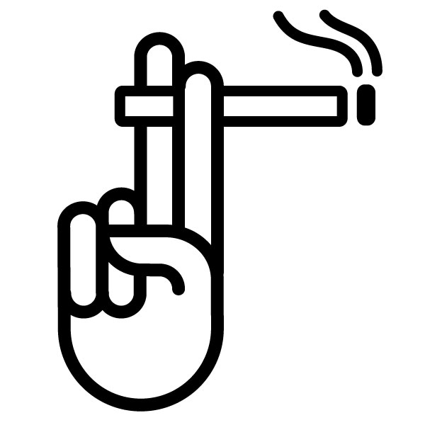 Smoking Hand Symbol: Visual Symbol, Icon, Pictogram Signage for ...