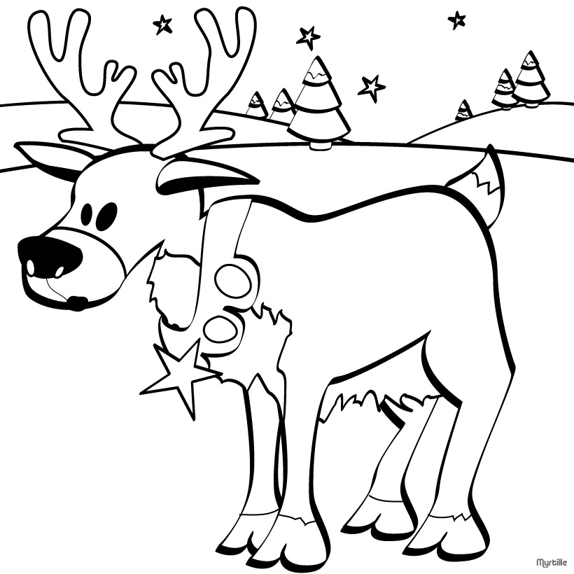 XMAS REINDEER coloring pages - Christmas reindeer
