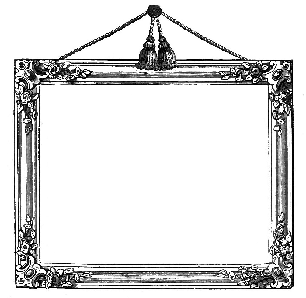 Vintage Graphics - Victorian Frames with Tassels - The Graphics Fairy