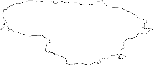 Blank Outline Map of Lithuania
