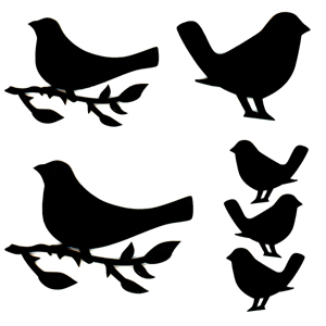 Art Stencil Template Bird on a Branch - 6" x 6" Stencil
