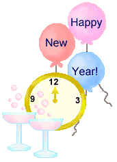 New Year&#39;s Clip Art, New Year&#39;s Balloons, Champage, Clocks, Free ...