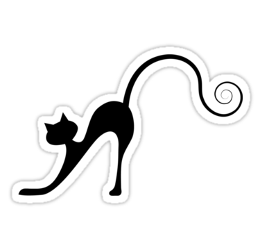Black cat silhouette" Stickers by Kudryashka | Redbubble