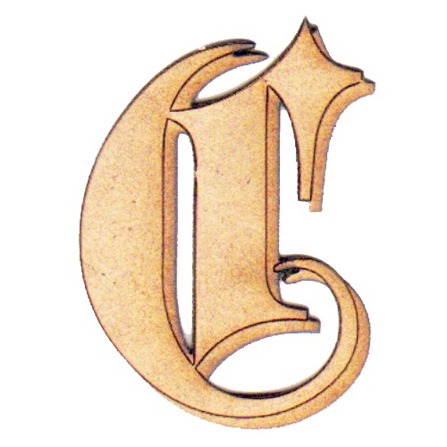 Blackletter Shadow Alphabet Letter C Wood Shape for art and craft