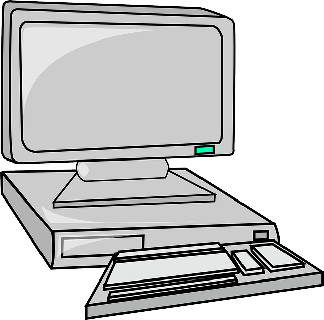 COMPUTER, MONITOR, FLAT, KEYBOARD, DESK, CARTOON, PANEL - Public ...