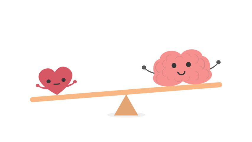 Seesaw With Heart And Brain, 3d Animation Stock Footage Video ...