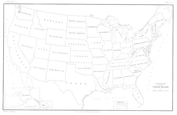 Outline Map Of The United States With State Names