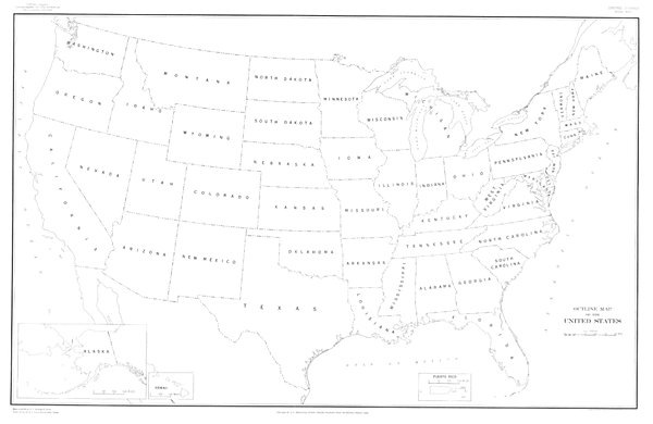 Outline Map Of The United States With State Names