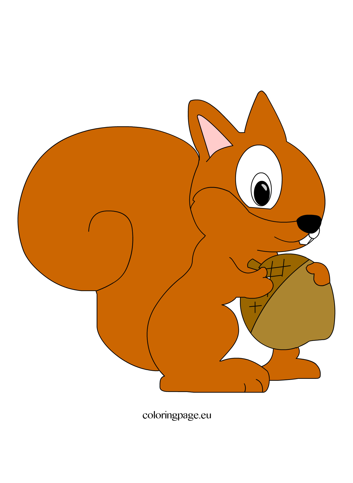 Cute Squirrel Clipart | Coloring Page
