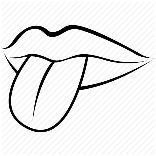 Tongue And Mouth Black And White Clipart