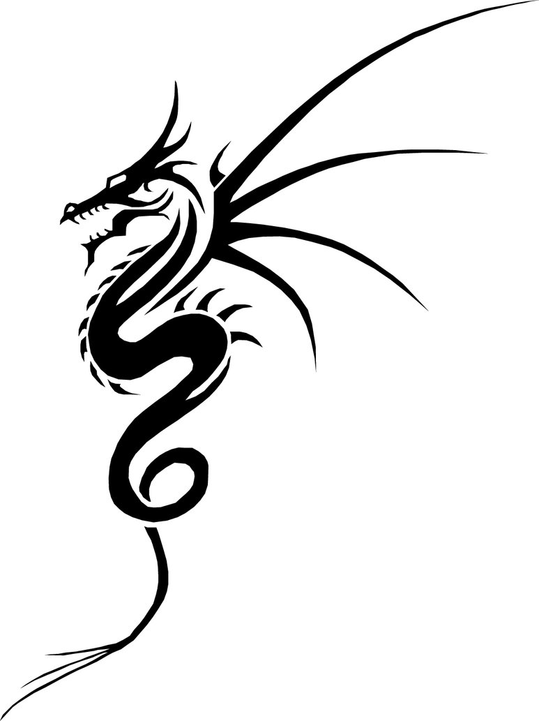 Tribal Dragon Drawing - ClipArt Best