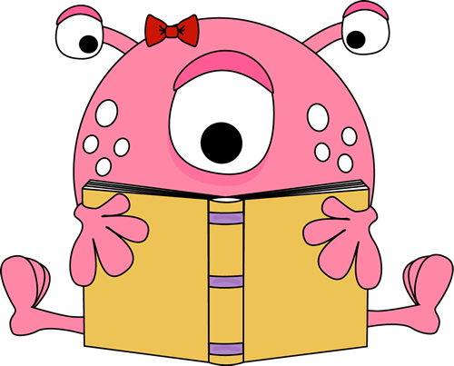 Pink Owl Reading Book Clipart