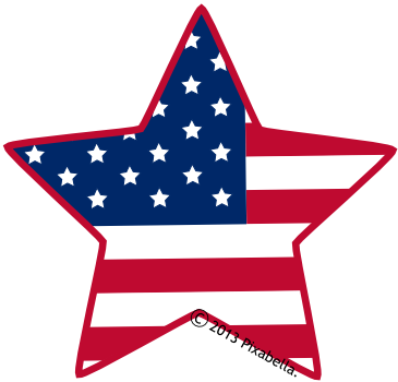 Red white blue stars clipart