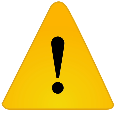 Vector drawing of exclamation mark in yellow triangle | Public ...