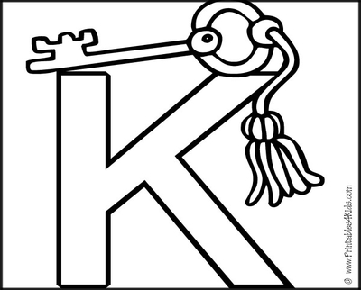 Hard Coloring Pages Letter K, letter design coloring pages ...