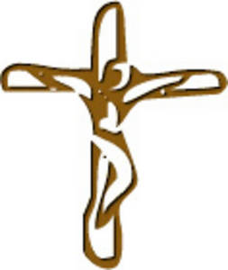 Crucifix Black And White Clipart