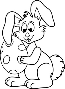 Coloring Page Clipart Image - Easter Bunny Coloring Page