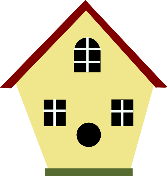 Yellow Bird House Clip Art - vector clip art online ...