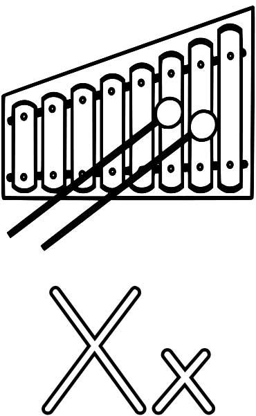 Xylophone Coloring Page - Printable Worksheets for Kids