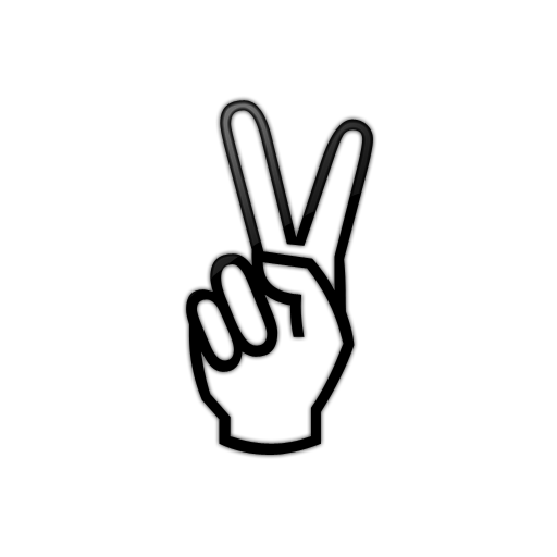 Hand peace sign clipart