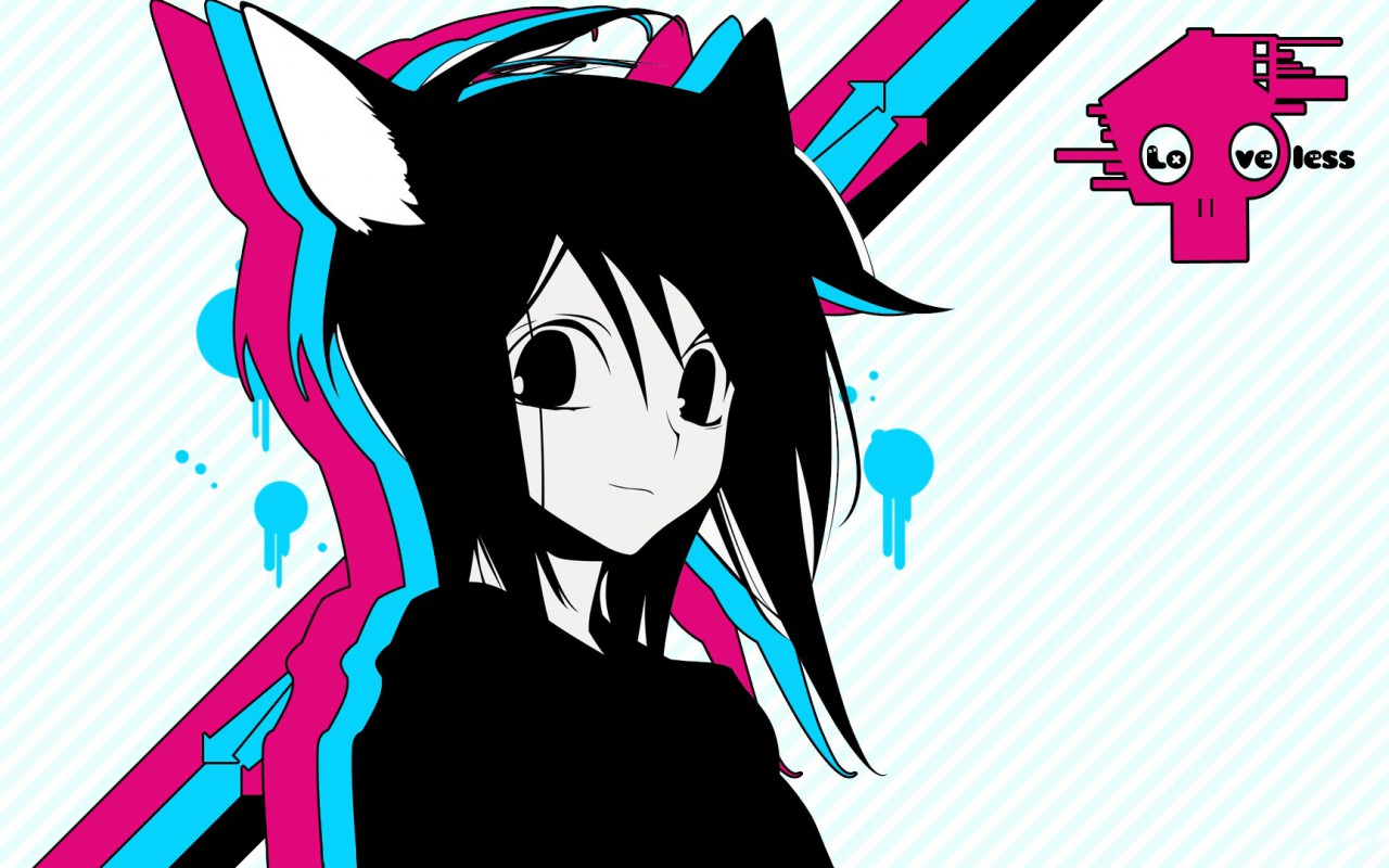 Sad anime blue cry dark girl lines love other red sad tears ...