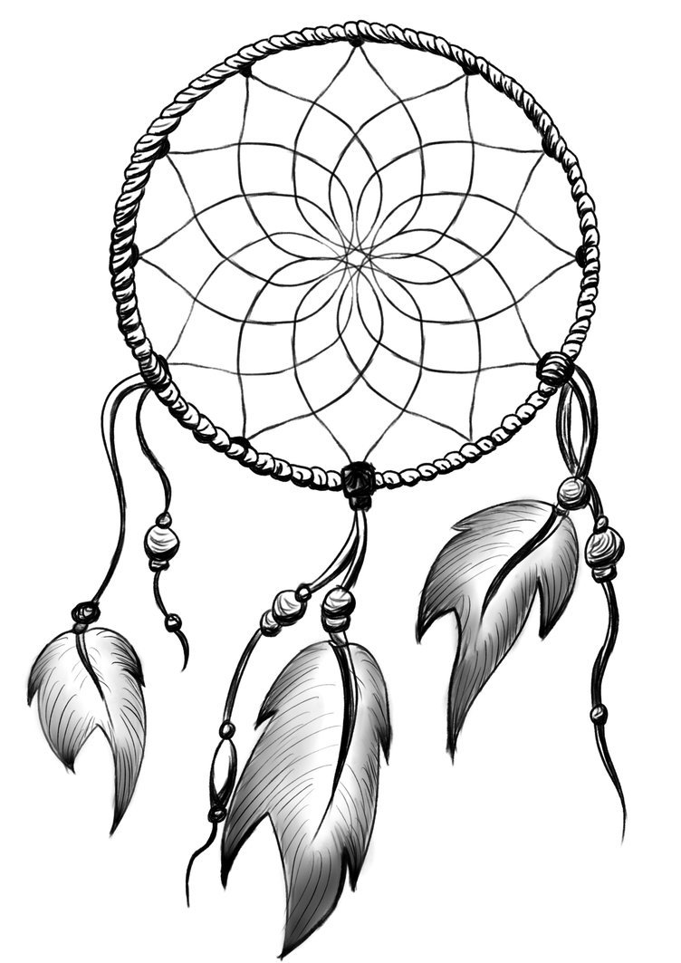 Dream catcher black and white clipart