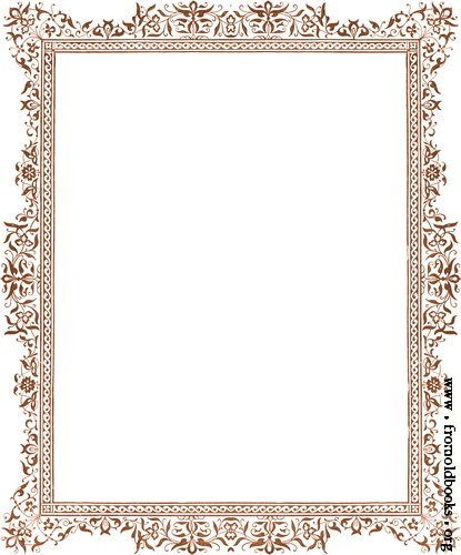 Decorative clip-art Victorian border, antique brown