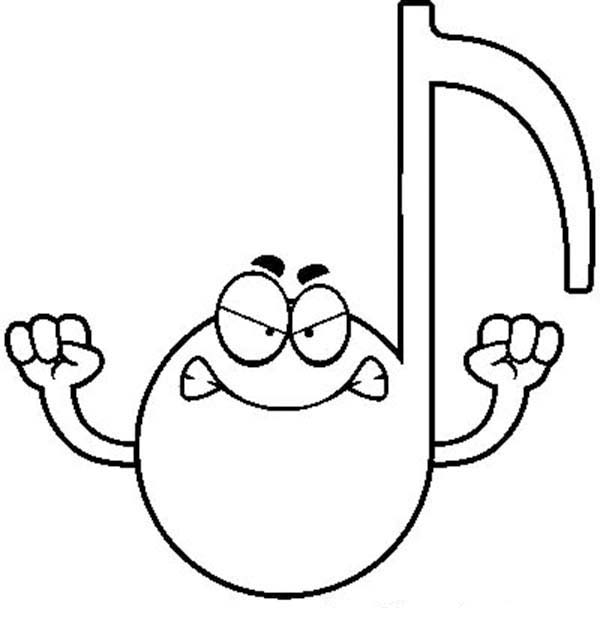 Angry Eight Note in Music Notes Coloring Page - Free & Printable ...