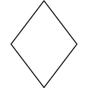 Diamond shape clip art black and white