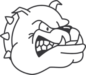 Angry Bulldog Outline Clip Art - vector clip art ...