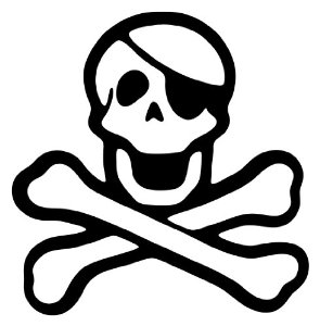 Amazon.com - Pirate Skull and Crossbones Black Vinyl Wall Decal ...