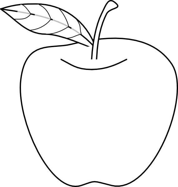 Apple Outline clip art - vector clip art online, royalty free ...