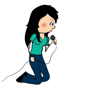 Girl singing clipart png