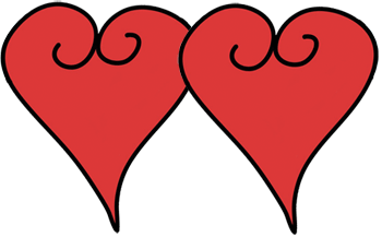 Clipart Red Hearts Spiral, Echo's Free Heart Clipart of Red Heart Pair