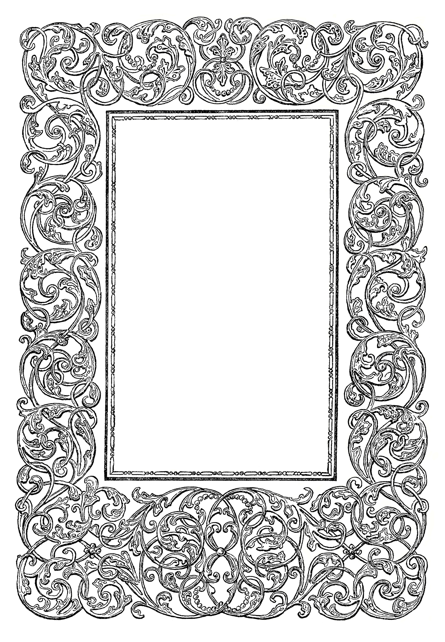 Free Vintage Image Ornate Swirly Frame Clip Art | Old Design Shop Blog