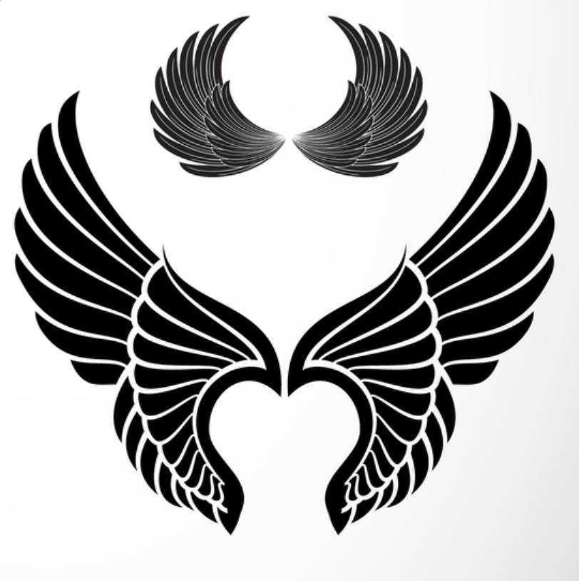 Символ два крыла. Логотип Крылья. Тату крылышки. Крылья вектор. Крылья Векторная Графика.