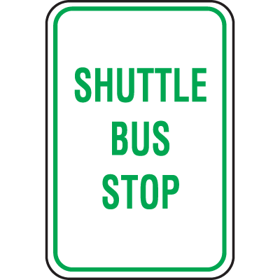 Recycled Plastic Parking Signs - Shuttle Bus Stop | Seton