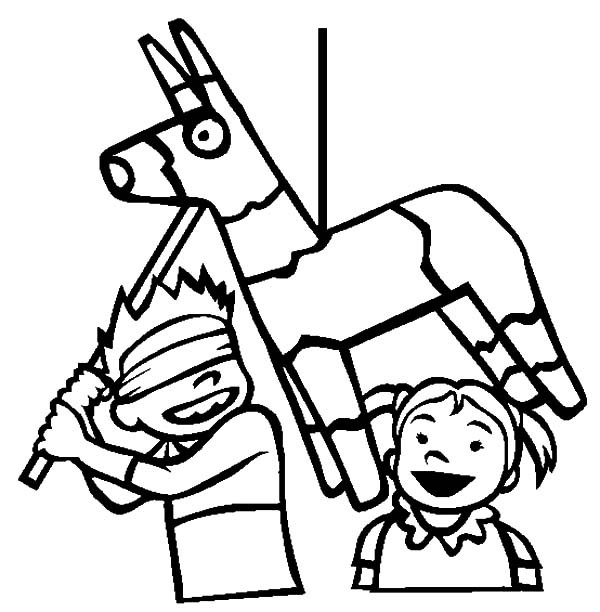 Boy about to Hit the Pinata in Cinco de Mayo Coloring Pages | Best ...