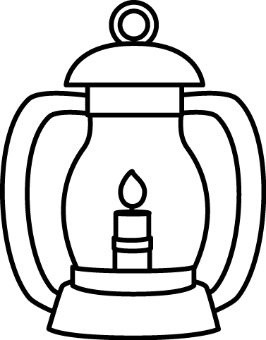 Black and White Lantern Clip Art - Black and White Lantern Image